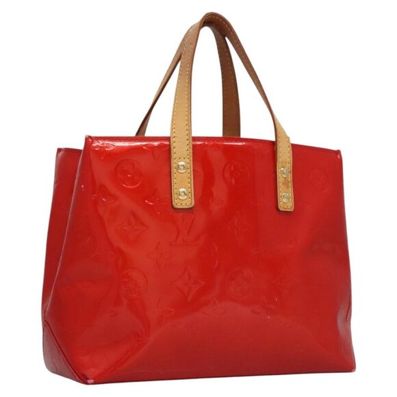 LOUIS VUITTON Monogram Vernis Reade PM Hand Bag Red Rouge - Picture 3 of 16